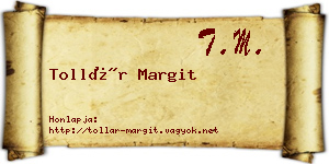 Tollár Margit névjegykártya